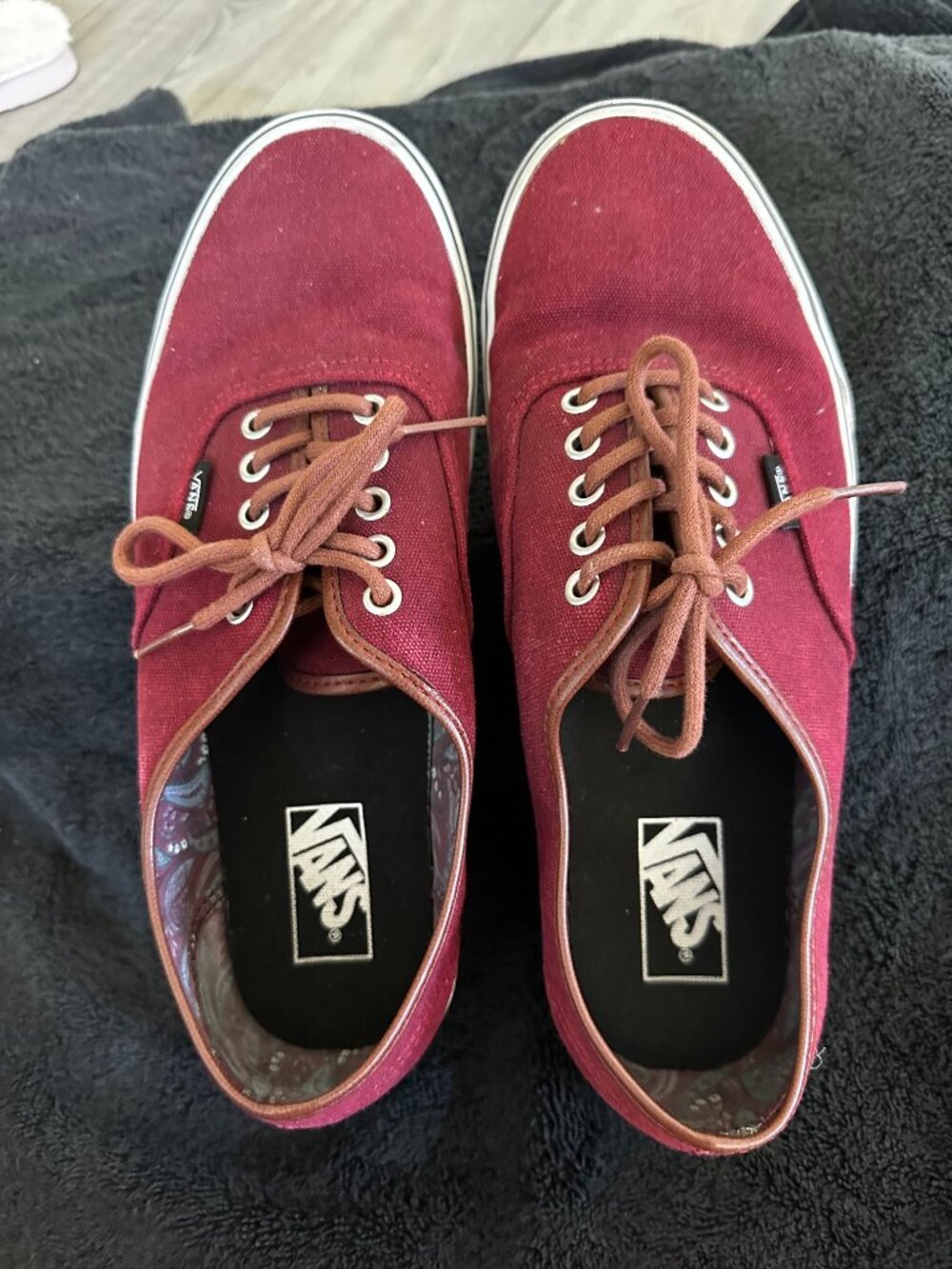 Vans Authentic C&L (Canvas & Leather) Low-Top Skate Sneakers, Size Men's 10.5
